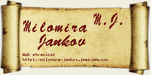 Milomira Jankov vizit kartica
